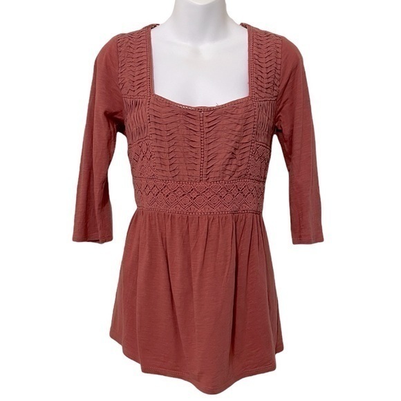Anthropologie Tops - Anthropologie Meadow Rue Peach Colored Top Size XS